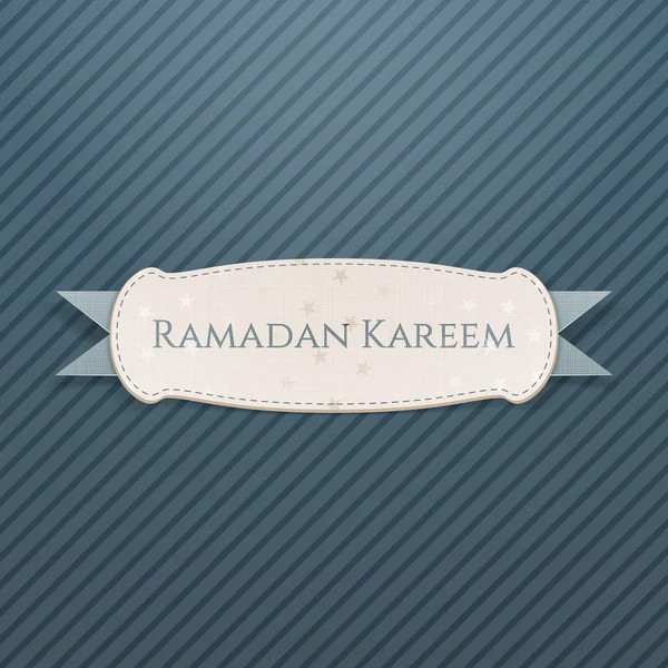 Ramadán Kareem textil Banner con cinta de saludo — Vector de stock