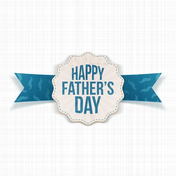 Happy Fathers Day textiel Label met lint — Stockvector