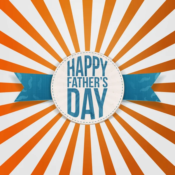 Mutlu Babalar günü etiketi ile mavi metin tebrik — Stok Vektör