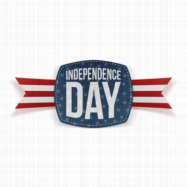 Independence Day paper Label with Type and Ribbon — Stock Vector