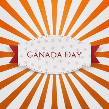 Kanada günü tatil metin ve kurdele ile rozet