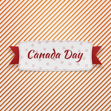 Metin ve kurdele ile Kanada günü gerçekçi amblemi