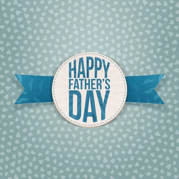 Glückliche Vatertagspapier Emblem mit blauem Text — Stockvektor