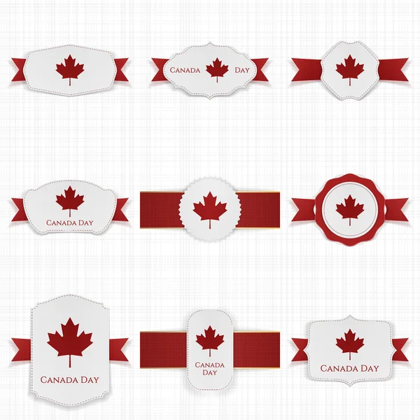 Canada Day Banners Set con cintas festivas — Archivo Imágenes Vectoriales