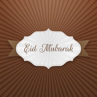 Eid Mubarak şenlikli kağıt etiket