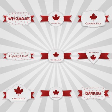 Kanada günü ulusal rozetleri ayarla