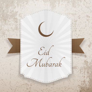 Eid Mubarak gerçekçi şenlikli rozeti