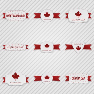 Kanada günü kağıt Etiketler ayarla