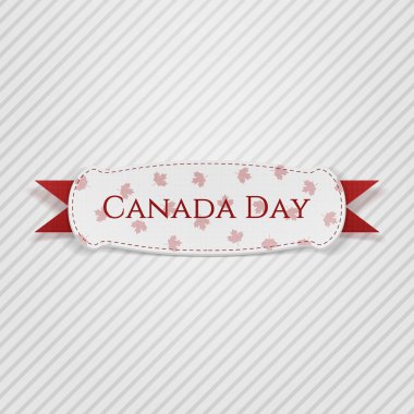 Kanada günü etiketi şerit ile tebrik