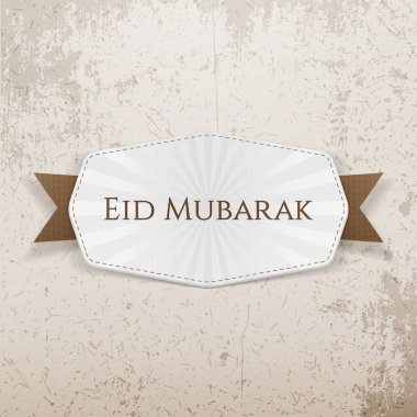 Eid Mubarak rozet kurdele ile