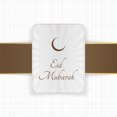 Eid Mubarak dekoratif etiket kurdele ile
