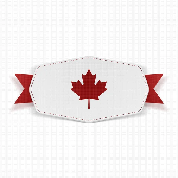 Vlajka Kanada symbol realistické Label — Stockový vektor