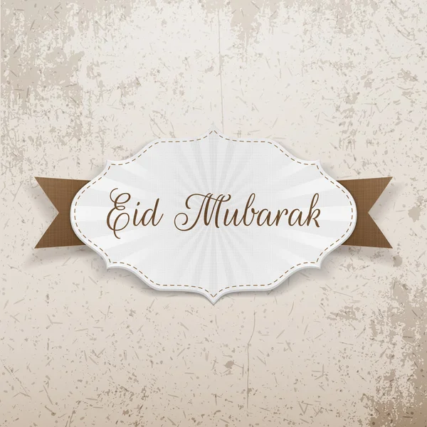 Eid Mubarak papel festivo insignia — Archivo Imágenes Vectoriales