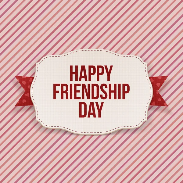 Feliz Dia da Amizade saudação Texto no cartão — Vetor de Stock