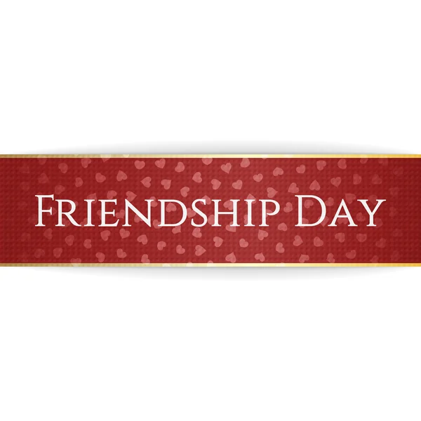 Красная изогнутая лента Дня дружбы — стоковый вектор