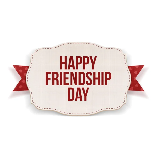 Happy Friendship Day greeting Text on Banner — Stock Vector