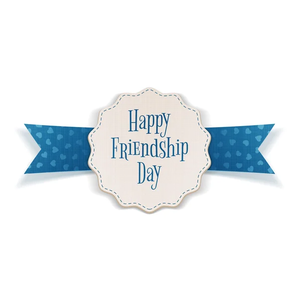 Friendship Day realistic Emblem with Text — Stock Vector