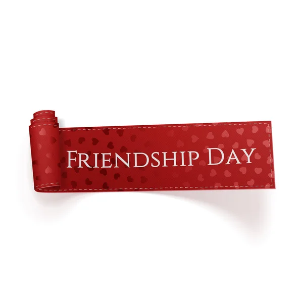 Friendship Day realistic red festive Tag — Stock Vector