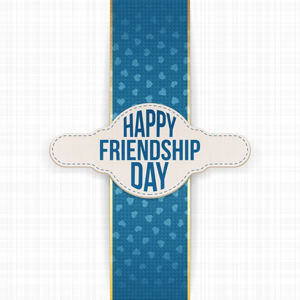Happy Friendship Day greeting Label with Text — Stock Vector