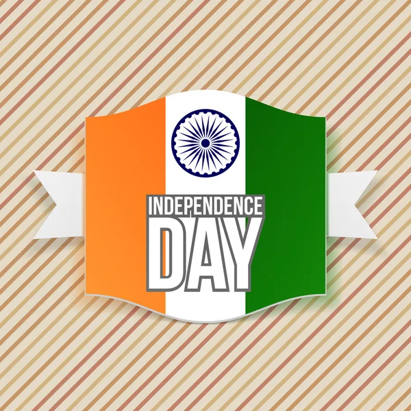 India Día de la Independencia Emblema de felicitación — Archivo Imágenes Vectoriales