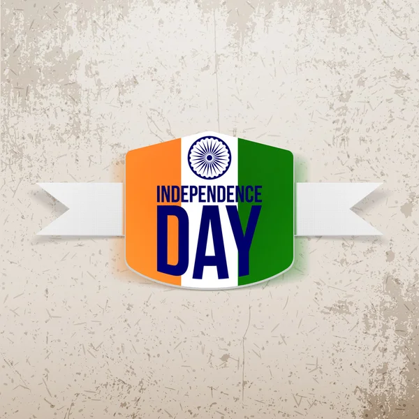 그림자와 함께 인도 독립 기념일 태그 — 스톡 벡터