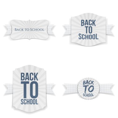 Kağıt şeritler Set ile geri afiş Okulu