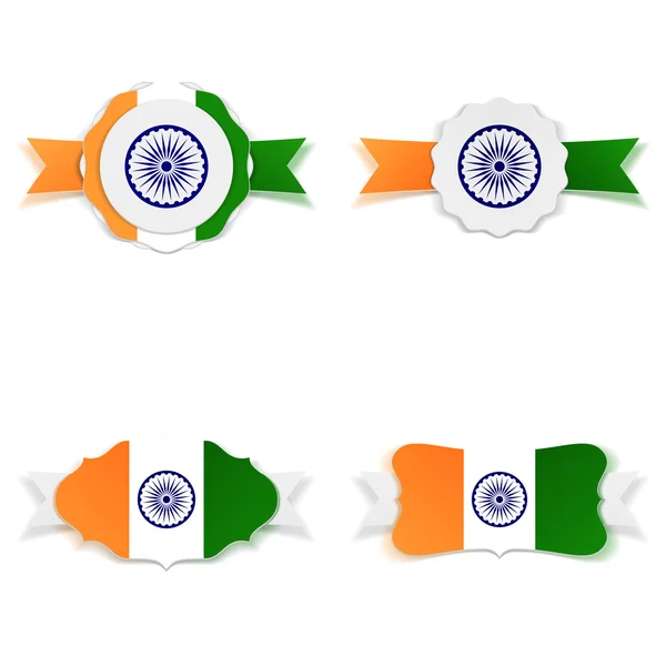 인도 독립 기념일 축제 레이블 설정 — 스톡 벡터