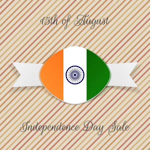 Έμβλημα διακοπών ημέρα ανεξαρτησίας της Ινδίας — Διανυσματικό Αρχείο