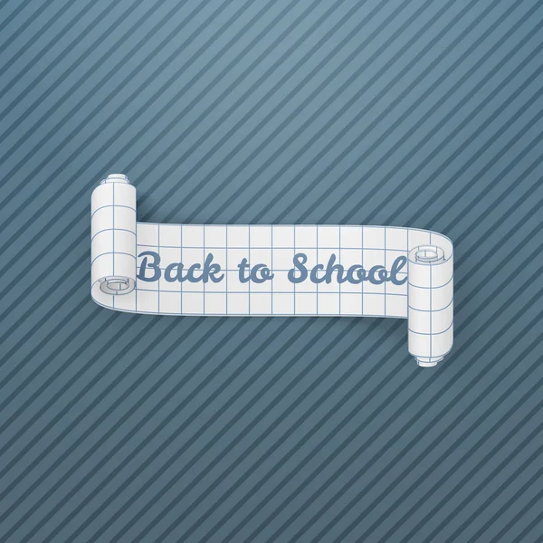 Back to School paper realistic Banner — Stock Vector