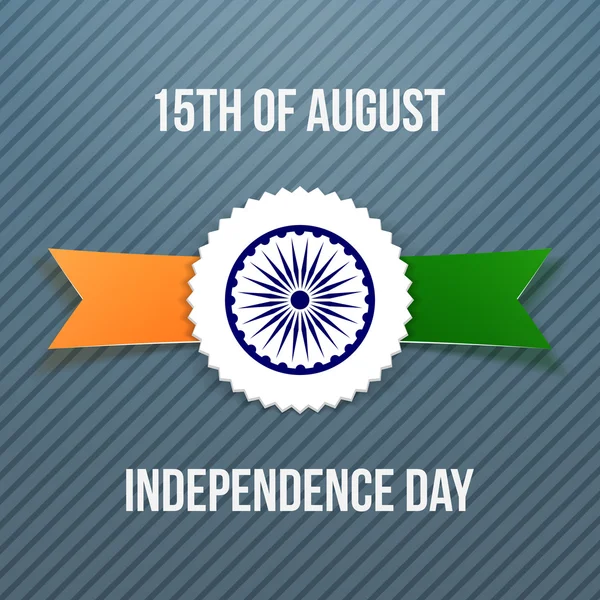 Indiai függetlenség napja jelvény szalaggal — Stock Vector