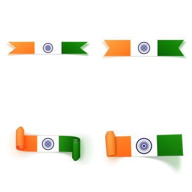 Hindistan bayrağı şeritler gerçekçi ayarla