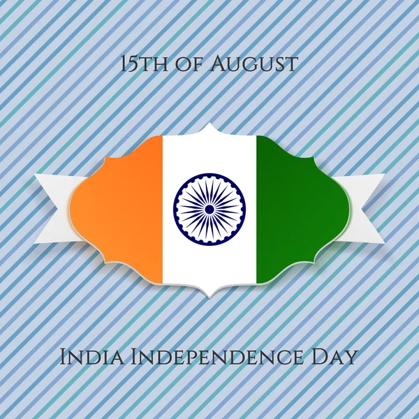 Indiai függetlenség napja papír jelvény — Stock Vector