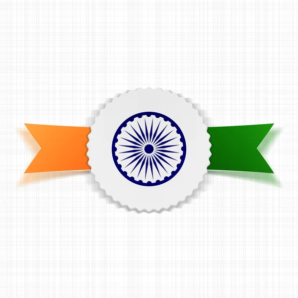 Bandeira da Índia na etiqueta realista — Vetor de Stock