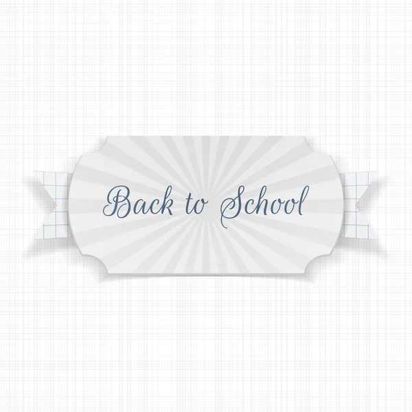 Back to School Text on Label with Ribbon — Stock Vector
