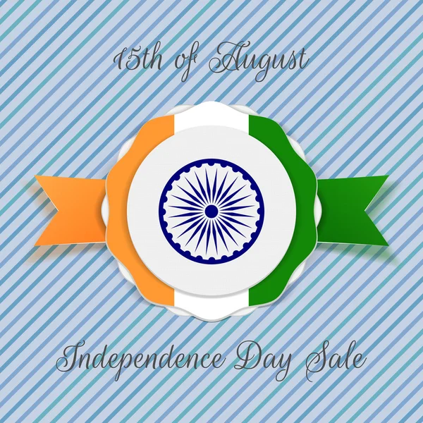 Ινδία σήμα ημέρα ανεξαρτησίας με κορδέλα — Διανυσματικό Αρχείο