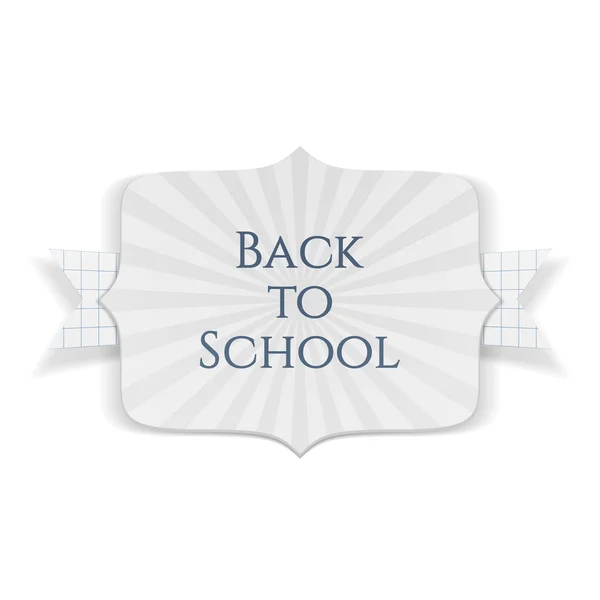 Banner realistico di ritorno a scuola con nastro — Vettoriale Stock