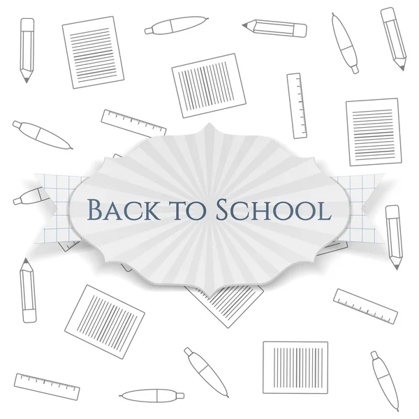 Back to School realistic paper festive Banner — Stock Vector