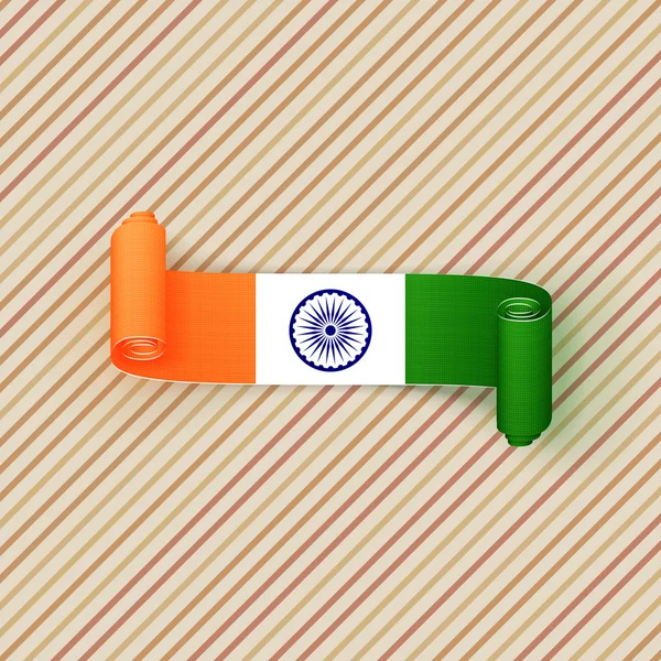 Eğri Tekstil afiş Hindistan bayrağı — Stok Vektör