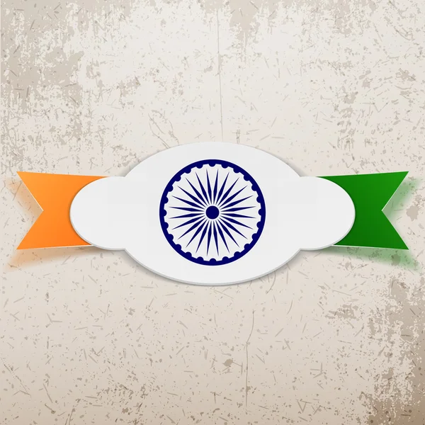 Ινδία χαρτί ετικέτας στην κορδέλα — Διανυσματικό Αρχείο