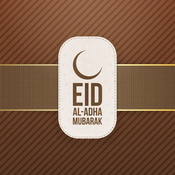 Aïd al-Adha Moubarak textile Tag — Image vectorielle