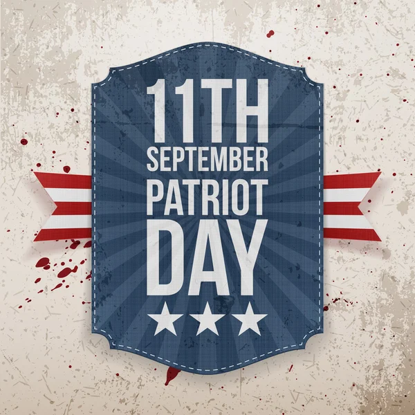 11 de setembro Patriot Day paper Etiqueta — Vetor de Stock