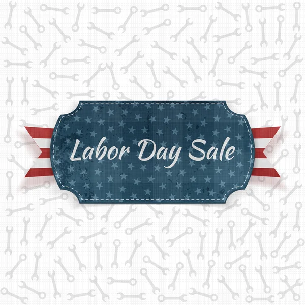Labor Day Sale papier festif étiquette — Image vectorielle