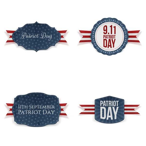 Patriot Day realista Banners Set — Vetor de Stock