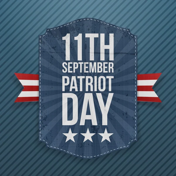 11 settembre Patriot Day carta Emblema — Vettoriale Stock