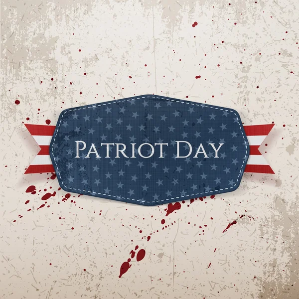 Patriot Day Texte sur l'étiquette avec ruban — Image vectorielle