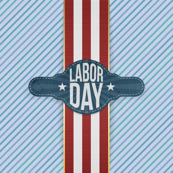 Labor Day Etikett auf gestreiftem Hintergrund — Stockvektor