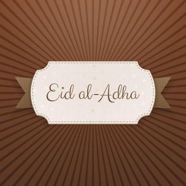 Kağıt etiket üzerinde bayram Kurban Bayramı metin