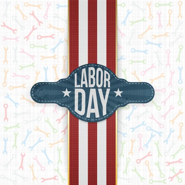 Emblema del Día del Trabajo en fondo blanco — Vector de stock
