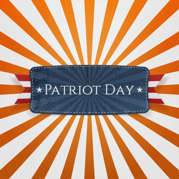 Patriot Day Badge på randig bakgrund — Stock vektor