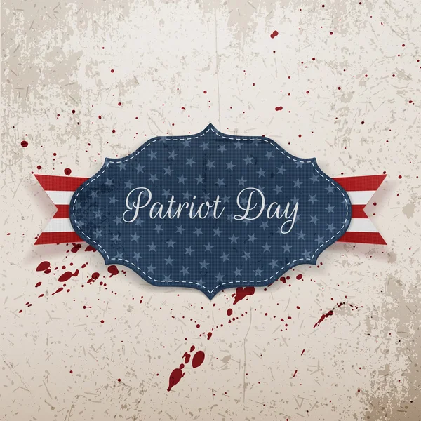 Modelo de etiqueta com Patriot Day Text and Ribbon — Vetor de Stock